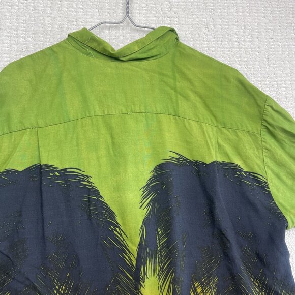 Vintage Ocean Current Hawaiian Shirt Sun set Beach Scene Surf Palm tree Sz M - Picture 13 of 16